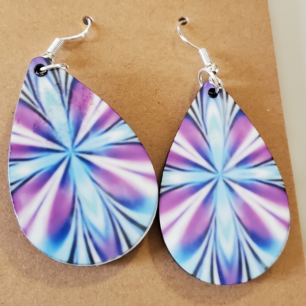 Fun Pattern Multicolor Teardrop Earrings - Picture 7 of 8